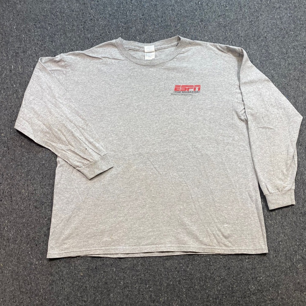 Delta ESPN The Magazine Shirt Sz XL Mens Gray Gorpcore Long Sleeve Sport Graphic